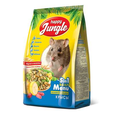 Happy Jungle Pet rat food, 400 g. Balanced Mix Dried Food For Rodents