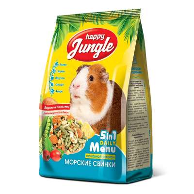 Happy Jungle Pet guinea pig food, 400 g. Dried Food Packaging Bag vegetables, fruits and berries