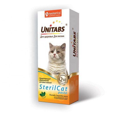 UNITABS SterilCat paste for cats mineral and vitamins food supplement delicious pasta with catnip