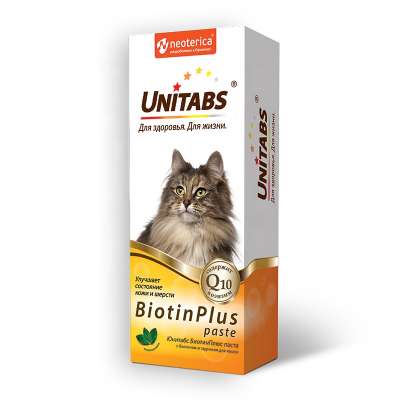 UNITABS BiotinPlus paste for cats mineral and vitamins food supplement delicious pasta with catnip