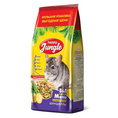 Happy Jungle Pet chinchilla food, 400 g. Balanced Mix Animal Natural Dried Food