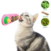 4pcs Catnip Ball Set Cat Treat Toys Snack Self-Adhesive Rotated Catnip Ball Cats Wall Mount Molar Teething Toy For Cats Ball